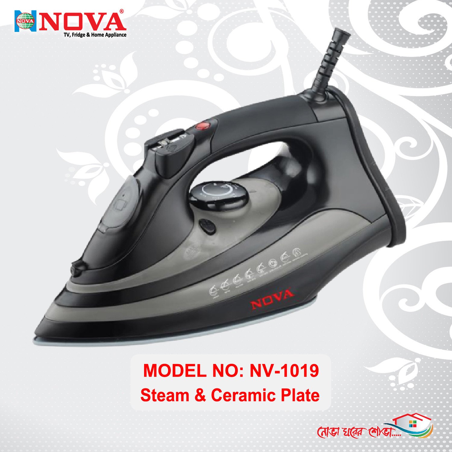 NOVA Electric Iron (Steam & Ceramic Plate)