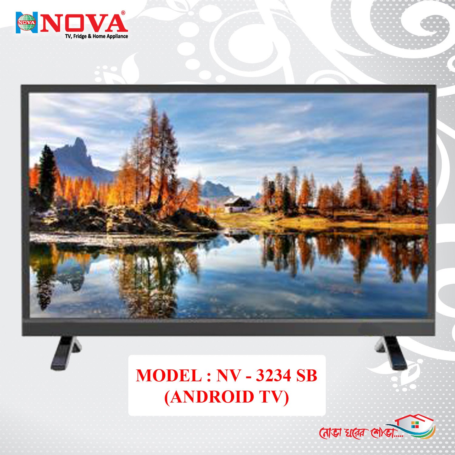 NOVA Android LED TV 32" Temper Glass